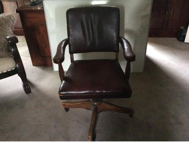 Old Leather Swivel Office Chair In Weldon Spring Heights St